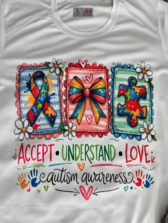 Autism Awareness Graphic Tee - White Womens Size Large New✨️ - Picture 3 of 6